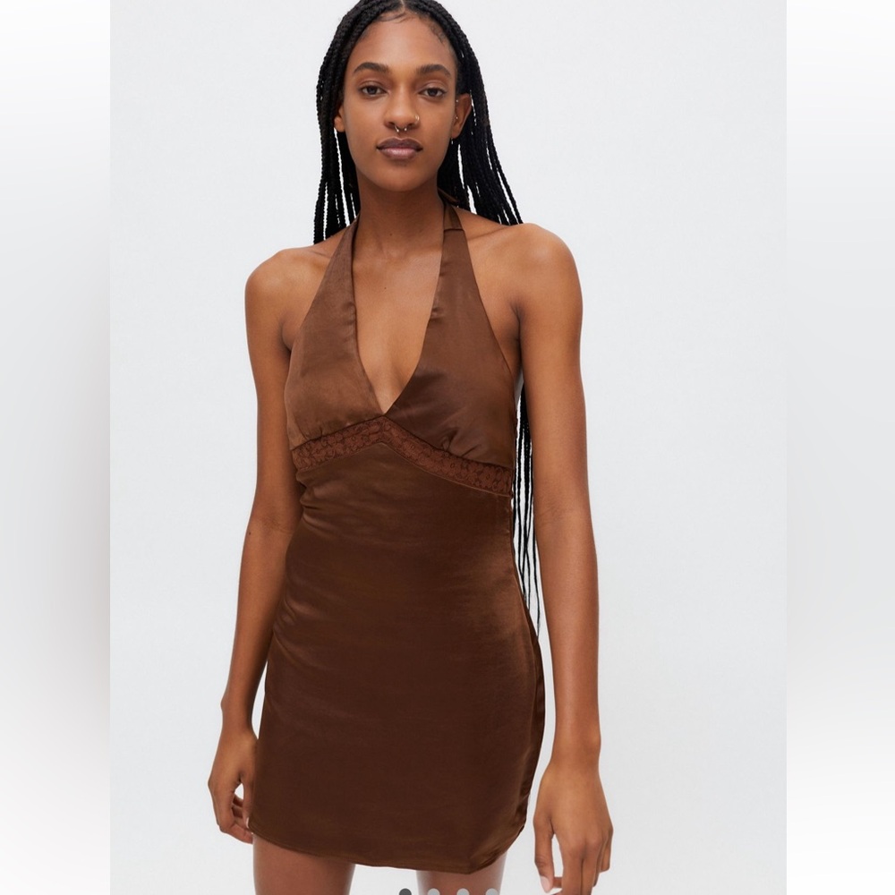 Urban Outfitters Satin Halter Dress NWT